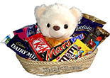 Chocolates Gift Basket with Teddy