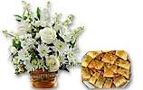 White Imported Flowers and Arabian Delights- 1.5KG
