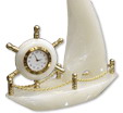 Marble Clock Ship- White