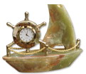Marble Clock Ship- Green