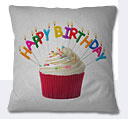 Birthday Cupcake Cushion - White