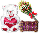 Bouquet and Teddy Bear and Bangles